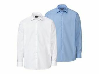 Lidl NOBEL LEAGUE® Set van 2 slim fit businessoverhemden aanbieding