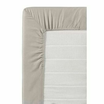 Leen Bakker Hoeslaken topdekmatras percale katoen - grijs - 90x220 cm - Leen Bakker aanbieding