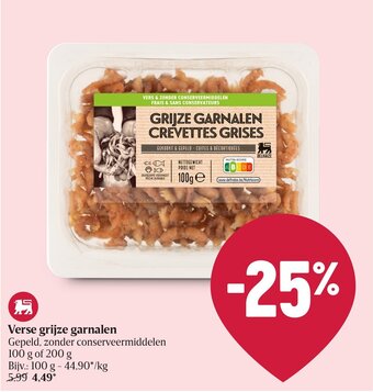 Delhaize Verse grijze garnalen aanbieding
