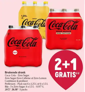 Delhaize Bruisende drank Coca-Cola -Zero Sugar aanbieding