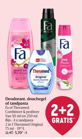 Delhaize Deodorant, douchegel of tandpasta aanbieding