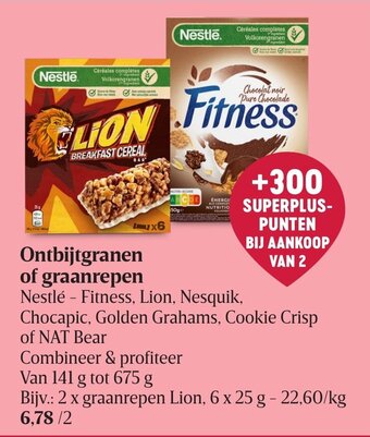 Delhaize Ontbijtgranen of graanrepen aanbieding