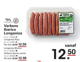 Sligro Varkens Iberico Longaniza aanbieding