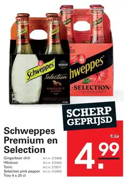 Sligro Schweppes Premium en Selection aanbieding