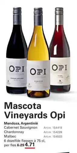 Sligro Mascota Vineyards Opi aanbieding