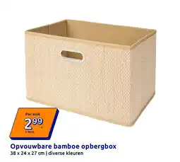Action Opvouwbare bamboe opbergbox aanbieding