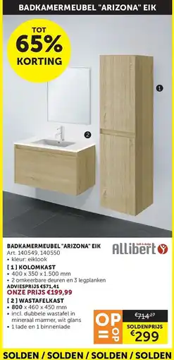 Zelfbouwmarkt Badkamermeubel arizona eik aanbieding