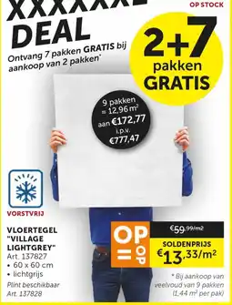 Zelfbouwmarkt Vloertegel village lightgrey aanbieding