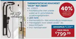 Zelfbouwmarkt thermostatische doucheset vicky mat zwart aanbieding