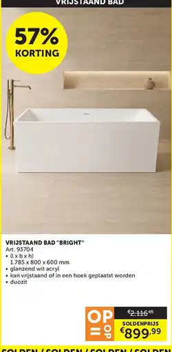 Zelfbouwmarkt Vrijstaand bad bright aanbieding