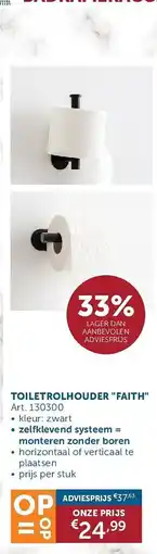 Zelfbouwmarkt Toiletrolhouder faith aanbieding