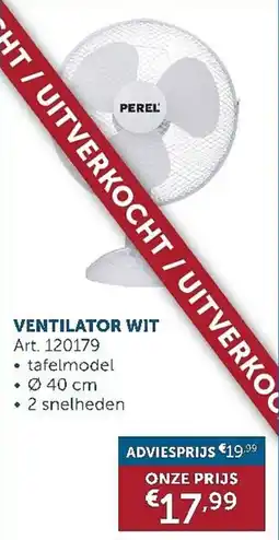 Zelfbouwmarkt ventilator wit aanbieding