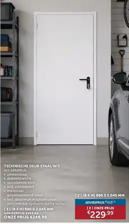 Zelfbouwmarkt technische deur staal wit aanbieding