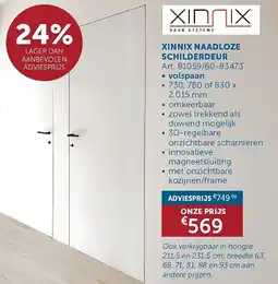 Zelfbouwmarkt Xinnix naadloze schilderdeur aanbieding