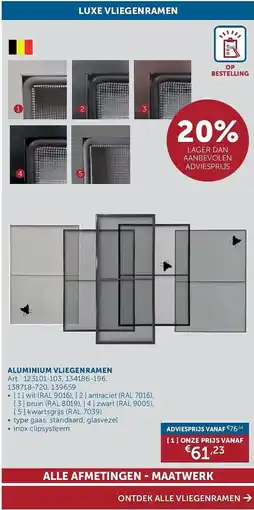 Zelfbouwmarkt Aluminium Vliegenramen aanbieding