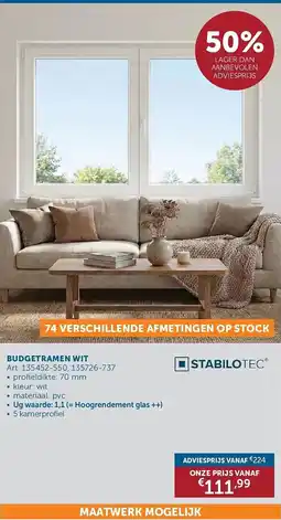 Zelfbouwmarkt Budgetramen wit aanbieding