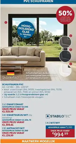 Zelfbouwmarkt Pvc schuiframen aanbieding