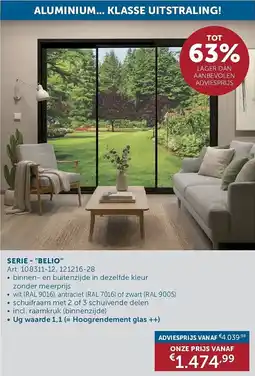 Zelfbouwmarkt Aluminium Klasse Uitstraling Serie Belio aanbieding