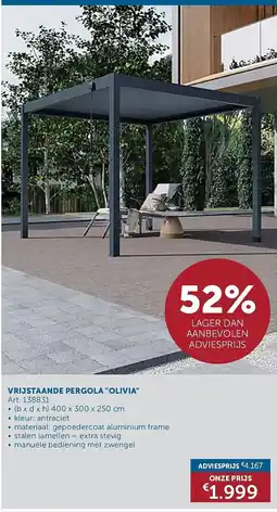 Zelfbouwmarkt Vrijstaande pergola olivia aanbieding