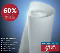 Zelfbouwmarkt Renovatievlies aanbieding