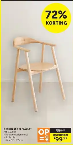 Zelfbouwmarkt Houten Design Stoel "Layla" aanbieding