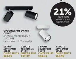 Zelfbouwmarkt Opbouwspot zwart of wit aanbieding