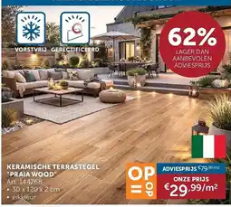 Zelfbouwmarkt Keramische terrastegel Praia wood aanbieding