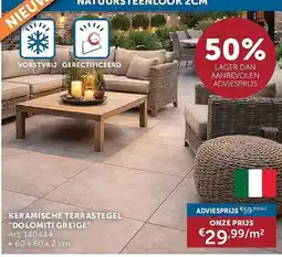 Zelfbouwmarkt Keramische terrastegel "Dolomiti greige" aanbieding