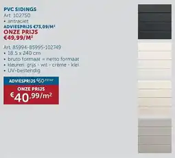 Zelfbouwmarkt PVC Siding aanbieding