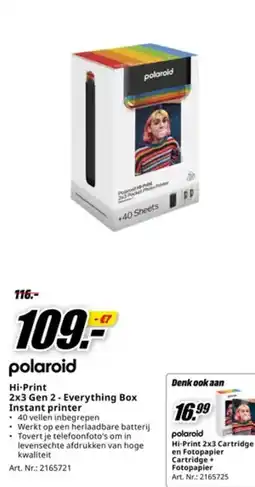 MediaMarkt polaroid hi-print 2x3 gen 2 - everything box aanbieding