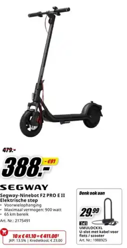 MediaMarkt Segway Ninebot F2 Pro e II Elektrische Step aanbieding