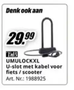 MediaMarkt Umlockxl U-Slot met Kabel voor Fiets / Scooter aanbieding