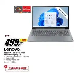 MediaMarkt Lenovo IdeaPad Slim 3 15AMN8 aanbieding