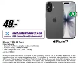 MediaMarkt iphone 17 256 gb zwart smartphone aanbieding