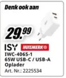 MediaMarkt ISY Oplader aanbieding