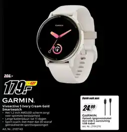 MediaMarkt Garmin Vivoactive 5 Ivory Cream Gold Smartwatch aanbieding