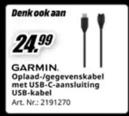 MediaMarkt Garmin Oplaad-Gegevenskabel aanbieding