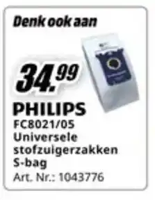 MediaMarkt Philips FC8021/05 Universele Stofzuigerzakken S-Bag aanbieding
