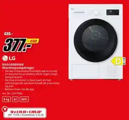 MediaMarkt LG RHA1008NWK Warmtepompdroger aanbieding