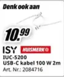 MediaMarkt ISY USB-C kabel aanbieding