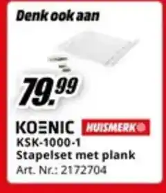 MediaMarkt Koenic stapelset met plank aanbieding