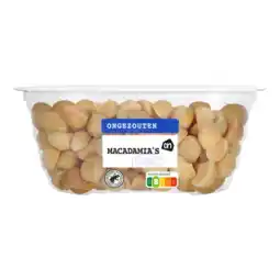 Albert Heijn AH Ongezouten macadamia's geroosterd aanbieding