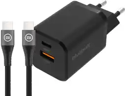Coolblue BlueBuilt Snellader met 2 Usb Poorten 38W Zwart + Usb C Kabel 1,5m aanbieding