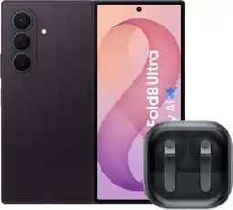 Coolblue Samsung Galaxy Z Fold 8 Ultra 512 Go Mauve 5G + Samsung Galaxy Buds4 Pro Noir aanbieding