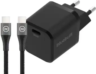 Coolblue BlueBuilt Chargeur Power Delivery 30 W + Câble USB-C 1,5 m Nylon Noir aanbieding