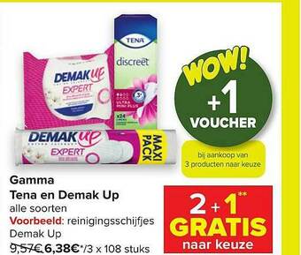 Carrefour Gamma Tena En Demak Up aanbieding