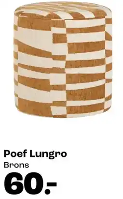 Kwantum Poef Lungro Brons aanbieding