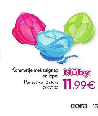 Cora Nûby Kommetje Met Zuignap En Lepel aanbieding
