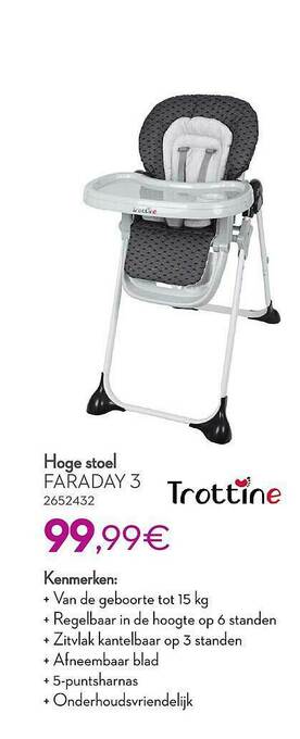 Cora Trottine Hoge Stoel Faraday 3 aanbieding