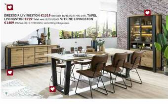 Crack Dressoir Livingston, Tafel Livingston, Vitrine Livingston aanbieding